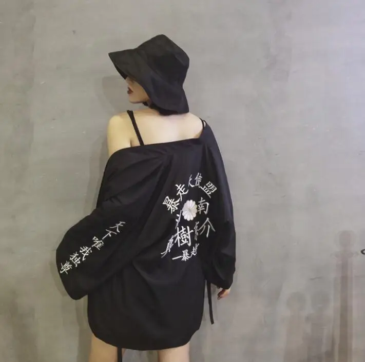 Японское кимоно летний кардиган кимоно юката женщина мужчина черный летний свободный красивый верхняя одежда