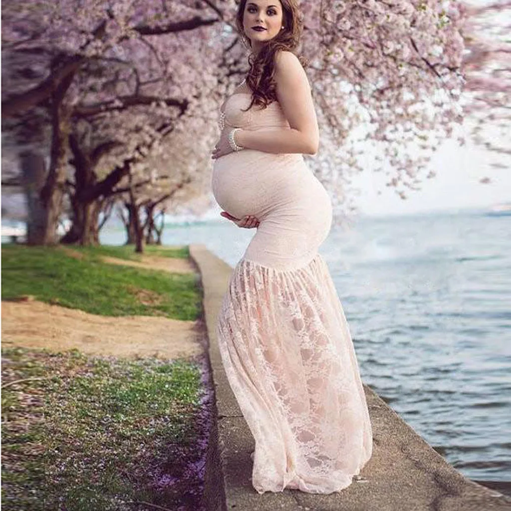 Летнее женское сексуальное платье для фотосъемки без рукавов для беременных, однотонное кружевное платье для беременных vestido gestante fotografia