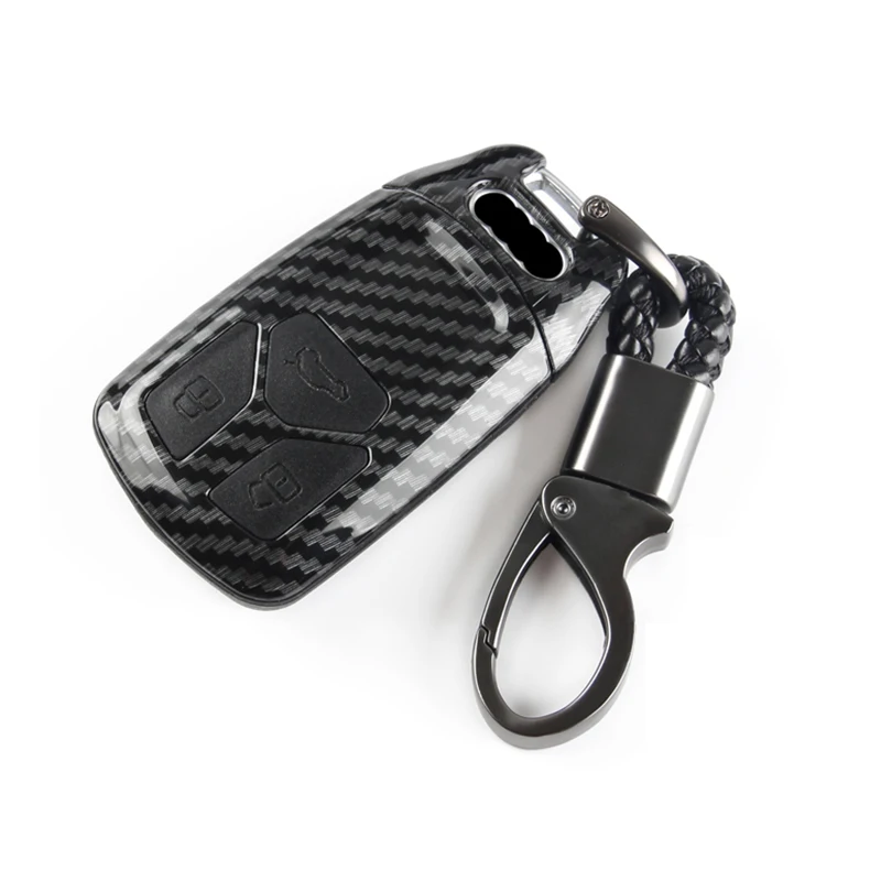 

For Audi A4B9 A5 TT S5 Q7 key shell key protector key ring carbon fiber key modified car accessories
