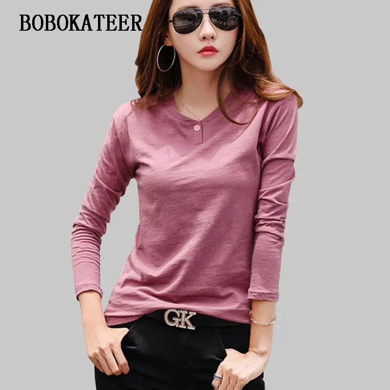 BOBOKATEER blusas feminina ver o блузка женская блузка рубашка с длинным рукавом Женские топы, повседневные блузки mujer свободные blusa feminina