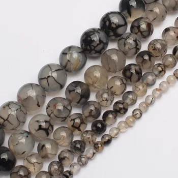 

Hot Sale 6 8 10 12mm Black Fire Agata Round Beads 15.5inch/strand Pick Size Free Shipping-f00055 Aa