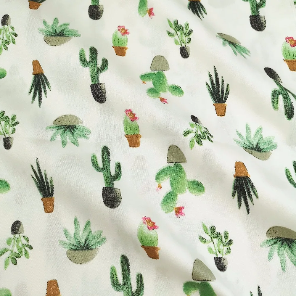 

New Green Cactus 100% Cotton Fabric Meters for Girl Dress Diy Sewing Patchwork Quilting Cloth Baby Bedding Sheet Tissue Tilda