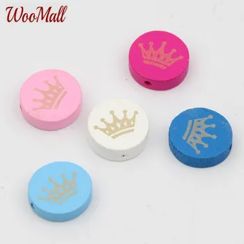 

Crown Spacer Beading 30pcs Wood Beads 20mm For Baby DIY Toys Crafts Kids Toys & Pacifier Clip Wooden Beads