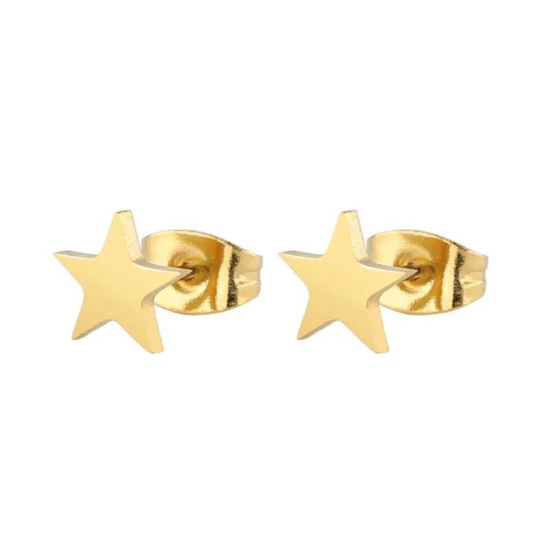 SMJEL серьги крошечные звезды серьги черная Золотая звезда звезды серьги-гвоздики с подвеской для женщин детские ювелирные изделия подарок Brincos - Окраска металла: Золотой цвет