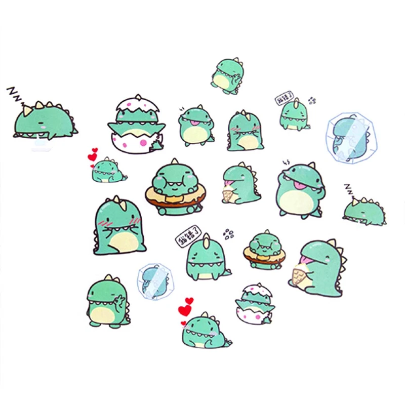 

40pcs/box Cute Cartoon Dragon Stickers Diary Sticker Scrapbook Decoration PVC Stationery Stickers