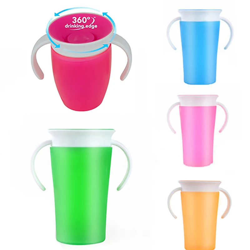 1 X Spill Free Drinking Cup New Hot Sale 1 Pcs Trainer Cup Toddler Training Drinking Anti Spill Kids Chew Proof 360 Degree