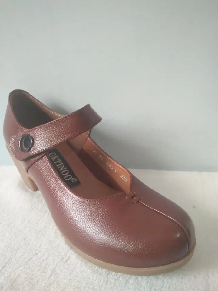Весенне-Осенняя обувь г. женские туфли-лодочки из натуральной кожи женские кожаные туфли с закрытым носком на платформе размеры 32-42 HY1425