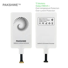 PAKSHWE Wireless Receiver Qi Wireless Charger Receiver Module for iPhone Lightning Android Micro USB Middle Type C Smartphones