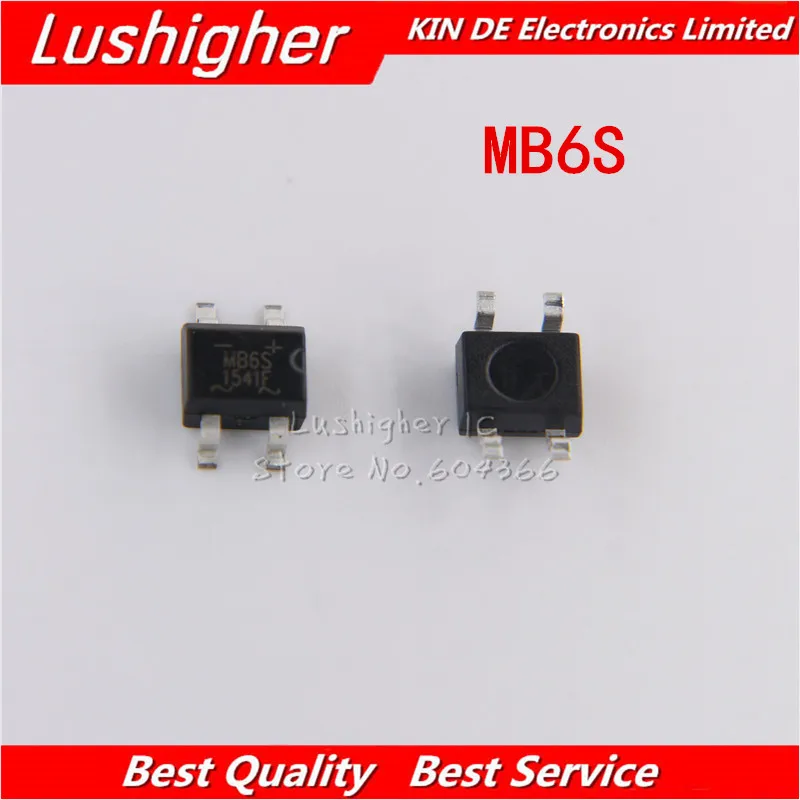 100Pcs IC MB6S 0.5A 600V Miniature Mini SMD Bridge Rectifier new
