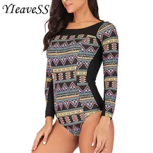 Длинный рукав Rashguard женский купальник для серфинга зеленоватые племенные песочные часы Рашгард передняя молния цельный купальник
