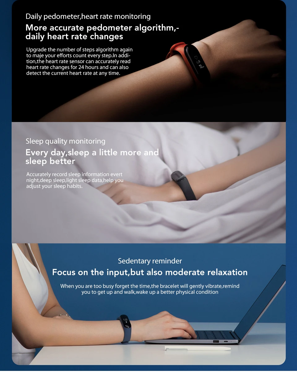 In Stock! Original Xiaomi Mi band 3 Xiomi Heart Rate Monitor Bluetooth 4.2 Xaomi Smart Sport Bracelet OLED Miband 3 Smartband  (8)