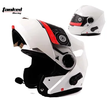 

Tanked Racking T270B motorcycle helmet with Bluetooth open face motorbike moto off road motocross headset intercom helmets