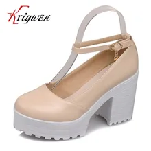 Freies Verschiffen Große größe 34-43 Marke Neue Elegante Frauen Damen starke untere High Heels party casual schuhe plattformen roten Pumps