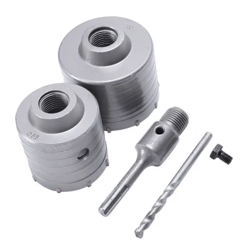 

65Mm 80Mm Wall Hole Saw Centre Drill Bit Plus Shank Wrench Kit For Drilling Wall Stone Concrete Cement Guide Power Drill Tools
