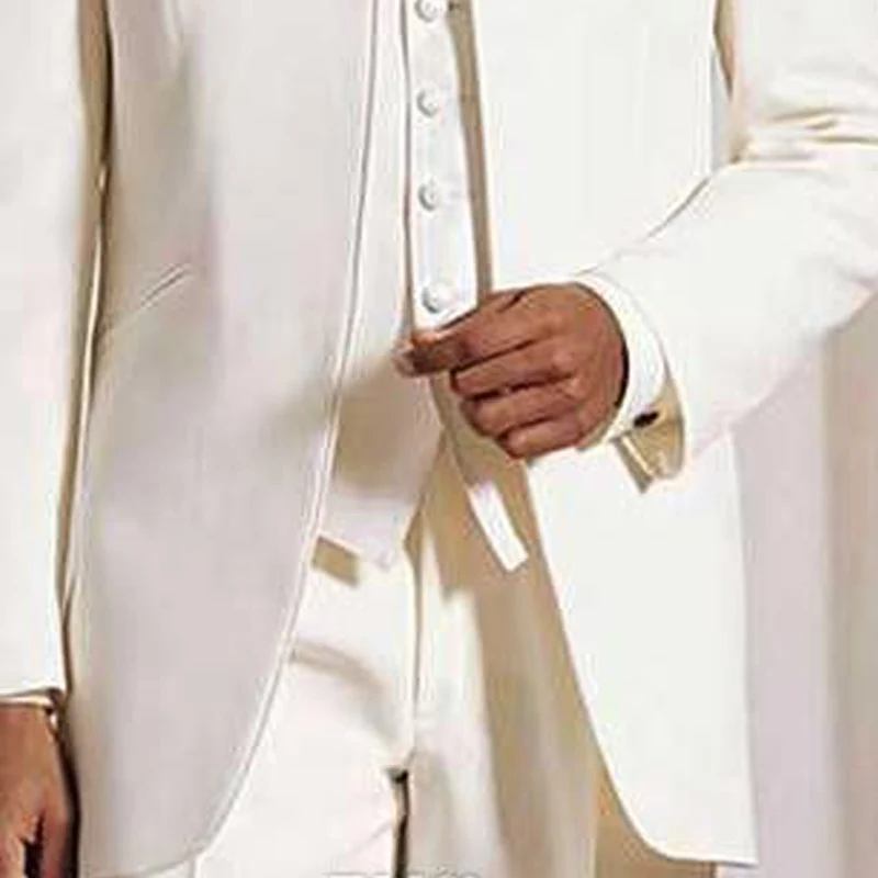 Long Groom Tuxedos for Wedding with Stand Collar 3 Piece Tunic Men Suits Set Jacket Pants Vest New Chinese Fashion Style