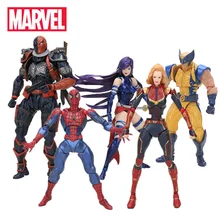 14-16 см игрушки Marvel Revoltech серия Мстители эндгейм супергерой Дэдпул Человек-паук Веном Росомаха Карнаж Figma модель куклы