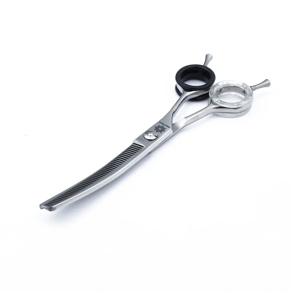 

6.5" Japanese 440C Upward Curved Dog Chunker Shears Professional Pet Grooming Thinning/Blending/texturizing/Layering Scissors