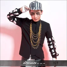 Новинка! S-xl мужской костюм Модная рубашка вырез диджейская Футболка Мужская DJ представление танец и одежда