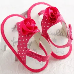 Летняя обувь для маленьких девочек; мягкая детская обувь с цветами