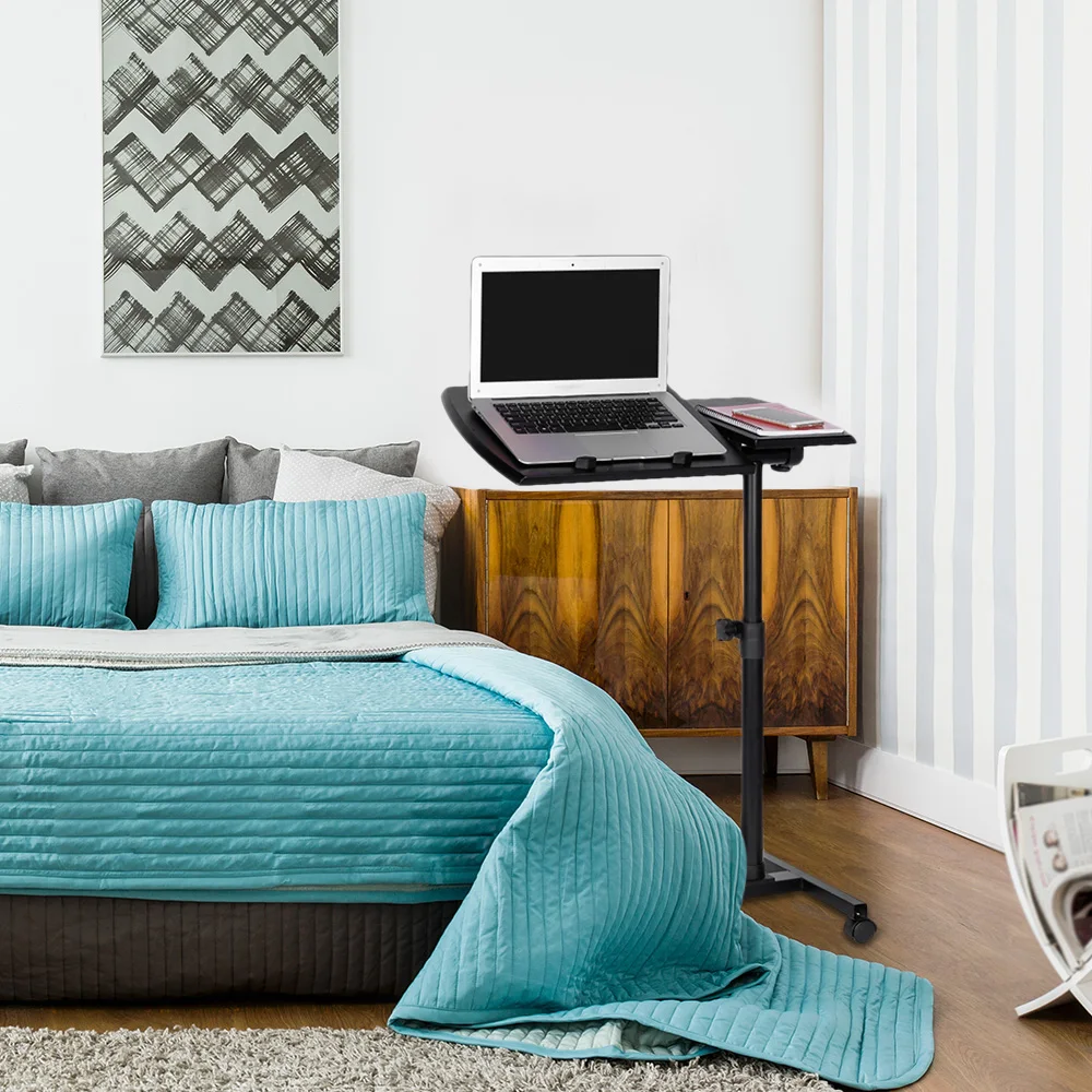 Laptop Rolling Cart Desk Adjustable Height Sofa Bedside ...