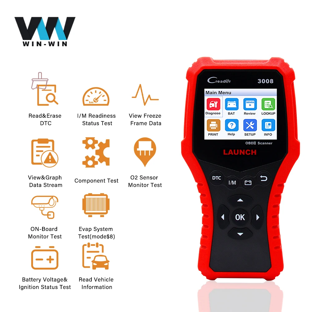 

LAUNCH V431 CR3008 Code Reader Free Update Engine multi-language 3008 can PK AD510 KW850 better than ELM327 V1.5 Auto Scanner