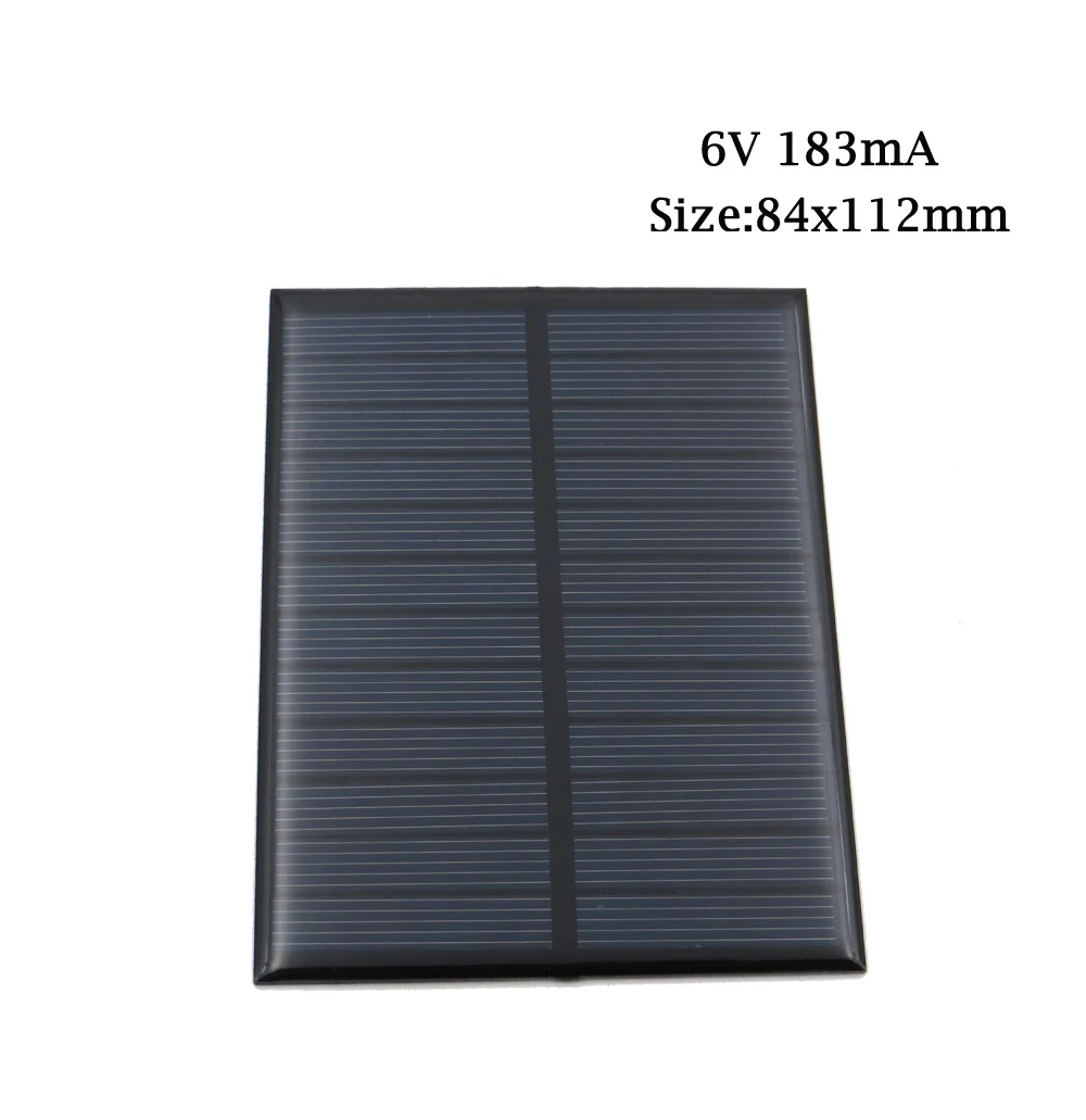 6V 183mA DC Панели солнечные солнечных батарей 6V 100mA 167mA 183mA 333mA 500mA 583mA 750mA элемент для солнечной батареи для мобильного телефона портативное зарядное устройство - Цвет: 6V 183mA