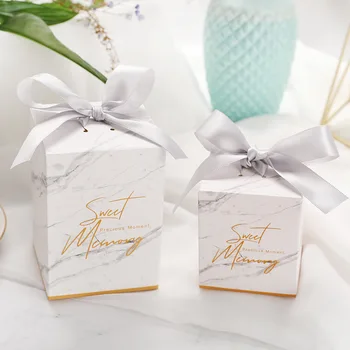 

20PCS Marbling Wedding Gift Box Sweet Love Rose Paper Candy Box Pastry Cookies Cake Boxes Christmas Party Packaging Supplies