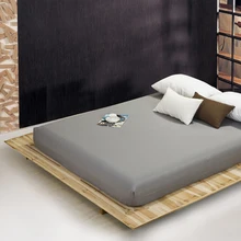 Fitted Sheet Mattress Cover Solid Color Sanding Bedding Linens Bed Sheets With Elastic Band Double Queen