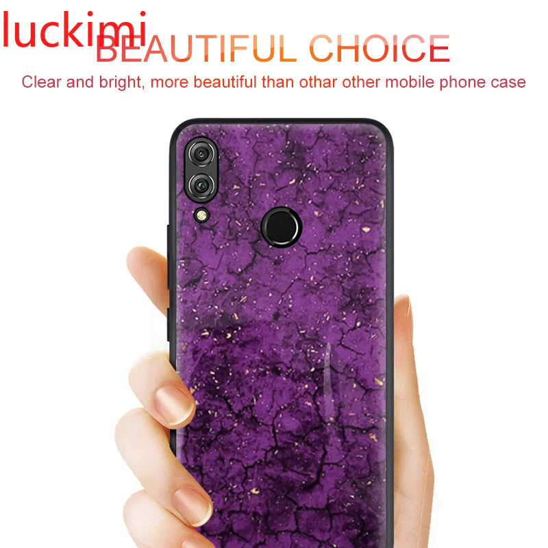 

For Huawei Honor 8X Honer 9 Lite 10 Light X8 Max Gold Bling Marble Case