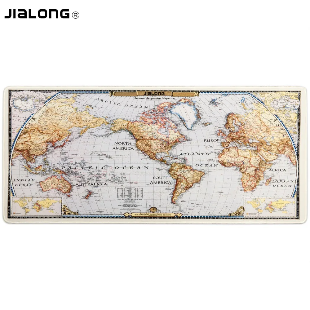 Дешево JIALONG карта мира мыши, коврик для мыши игровой большой xl запирающийся край коврик офисная версия регулировки скорости 900*400 мм компьютер без з...