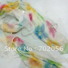2 слоя шелковый шарф Шелковый шарф шарфа 200*40 см 10 шт./лот#2080