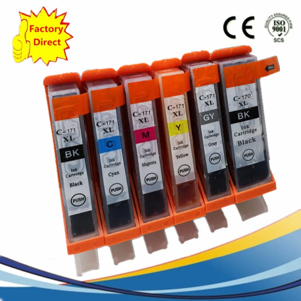 PGI 170 PGI 170 XL PGI170 PGI 170XL PGI 170BK CLI 171 Ink Cartridges Replacement For Pixma