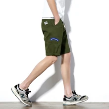 Красивые летние мужские шорты с эластичной резинкой на талии, повседневные армейские короткие мужские высотой до колена, большие размеры, пляжные мужские шорты-карго 5XL-M