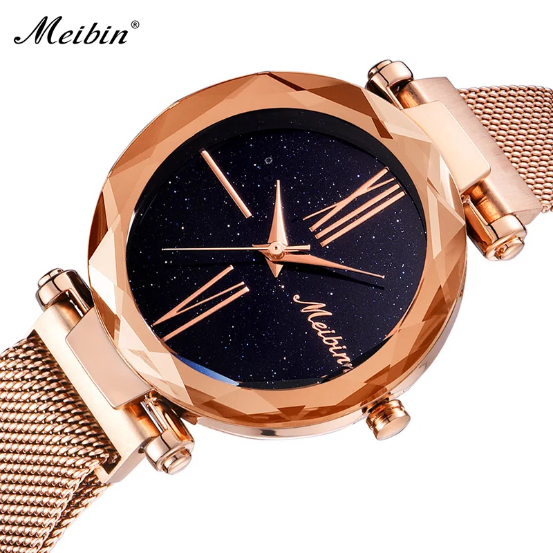 

MEIBIN Top Brand Casual Women Quartz Watches Luxury Starry Sky Dial Magnet Buckle Ladies Wristwatch Relogio Feminino Gifts 1199