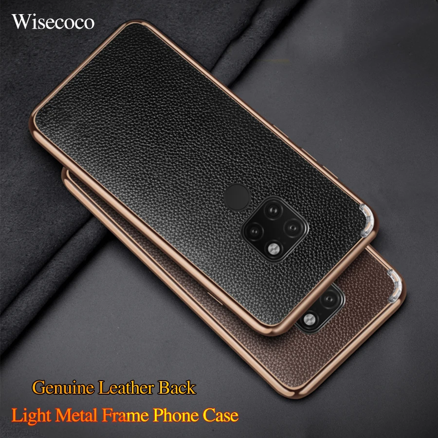 

Metal Frame Bumper Case for Huawei Mate 20 P20 Mate20 Pro X Etui Luxury Genuine Leather Back Skin Slim Shockproof Cover Mate20x