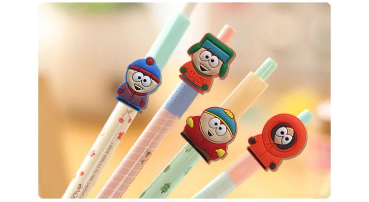 50 шт., набор карандашей разных персонажей, соломенные ручки, аксессуары для карандашей Sputh Park School Pencil Grip, модные подарки для детей