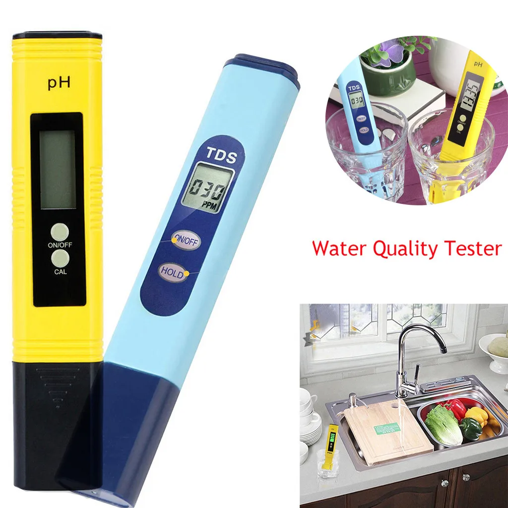 2 шт. Цифровой Измеритель Качества Воды 0 14 PH тестер 9990ppm TDS EC LCD чистоты воды PPM