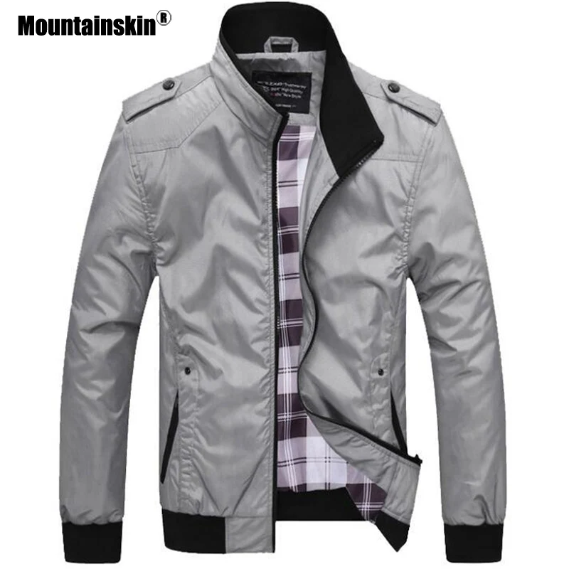Мужская повседневная куртка Mountainskin однотонная приталенная в стиле милитари