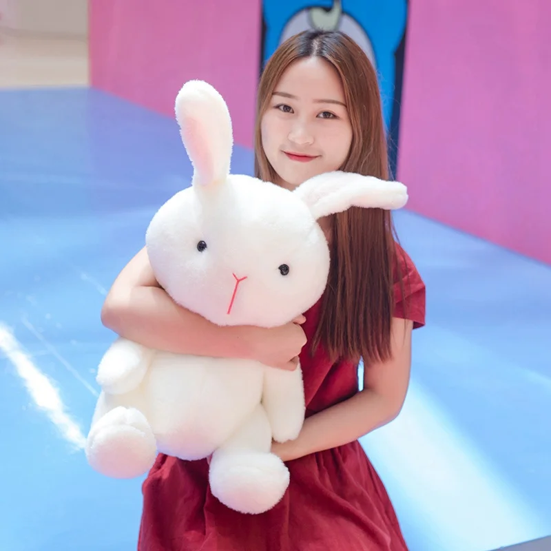 New 35cm-60cm Soft Pink/White Rabbit Plush Toy Cute Cartoon Animal Bunny Stuffed Doll Baby Sleeping Girlfriend Christmas Gift