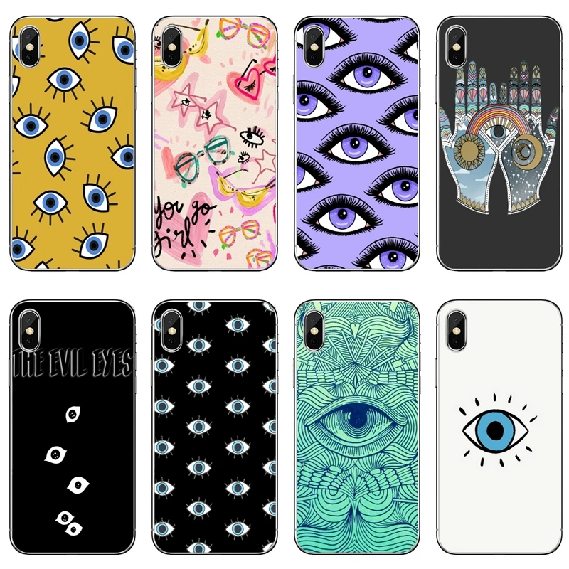 

Luxury for Evil Eyes For Apple iPhone 8 7 plus 6s 6 plus X XR XS Max SE 5s 5c 5 4s 4 TPU Soft phone cover case