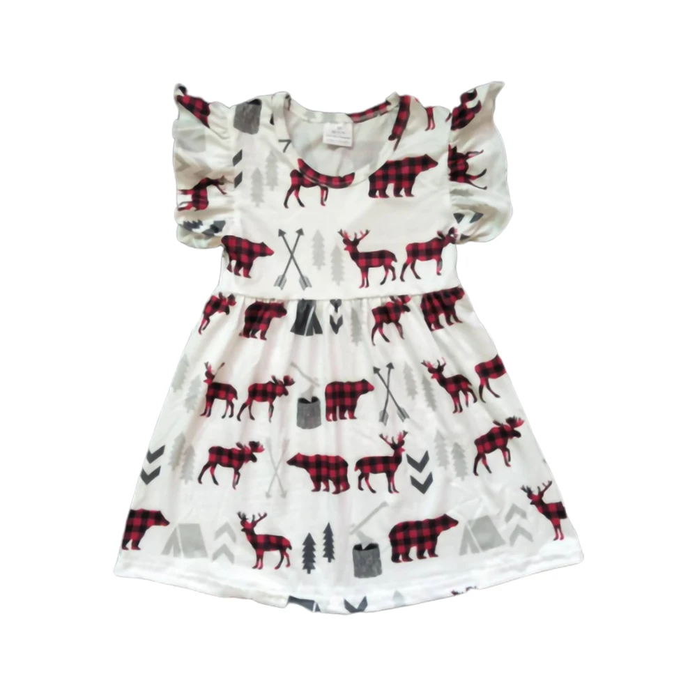 

Casual Summer Baby Girl Dress Cotton Animal Print Children's Wear Ruffle Baby Girl Dress Child Baby Girl Clothes