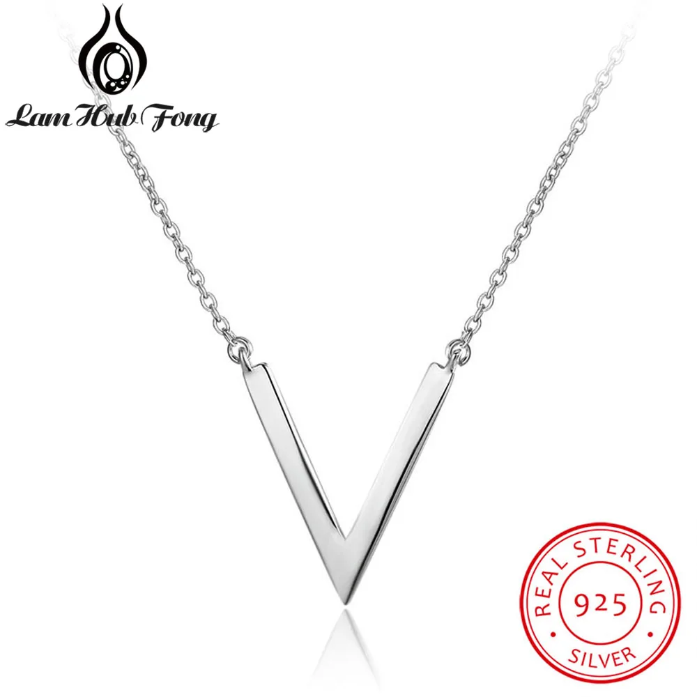 925 Sterling Silver Korean Fashion Simple Jewelry Female Letter V