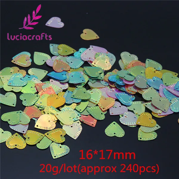 Lucia crafts 20 г/лот свободные тесьма с пайетками для шитья вечерние свадебные украшения Для женщин аксессуар для одежды Сделай Сам D0207 - Цвет: Heart Style