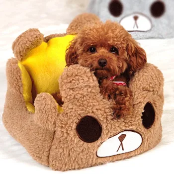 

Washable cute cartoon brown bear small cat sofa dog bed mat House Kennel winter Soft thick Fleece warm Pet Dog Cat Chihuahua Bed