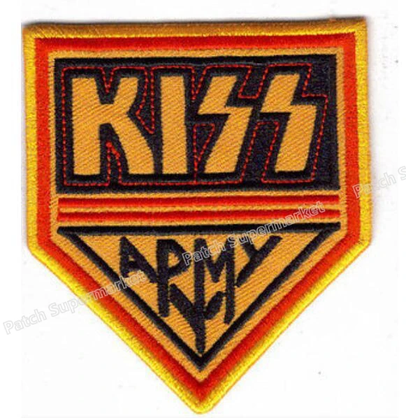 

3.5" KISS ARMY Music Band patch Metal Iron On badge Rockabilly baseball cap TRANSFER MOTIF APPLIQUE Rock Punk Badge