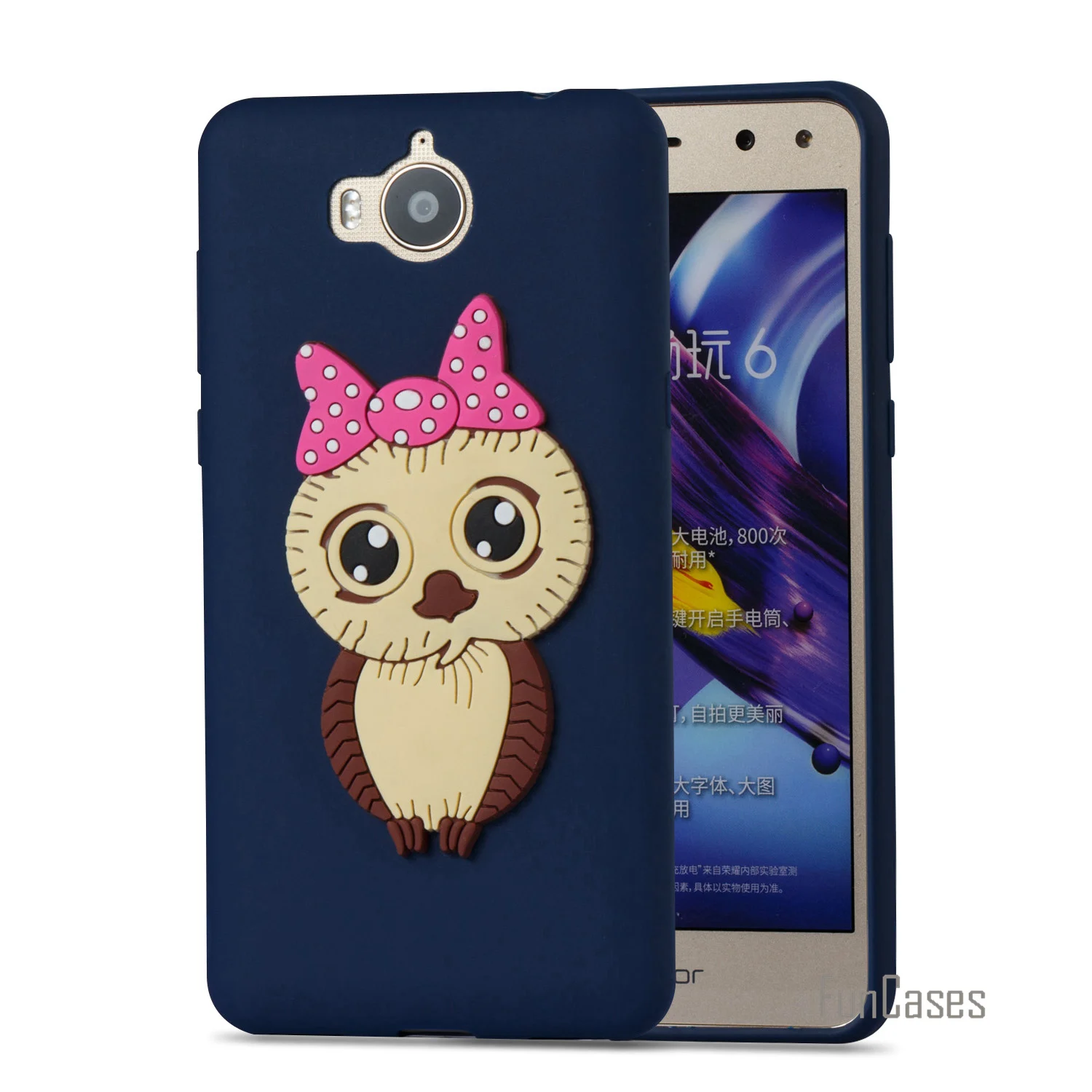 3D Kasus Colourful sFor Huawei Y5 2017 Lembut Silicone Penutup Unicorn Kembali Kasus Huawei Ascend Y6 2017 Handphone Celular