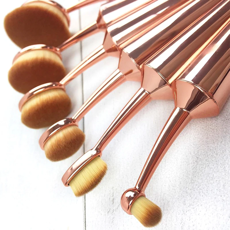 

New Arrivals 10Pcs Fashion Makeup Brushes Professional Cosmetics Brush Set Toothbrush Oval Rose Goal Eyeshadow Foundation Brush
