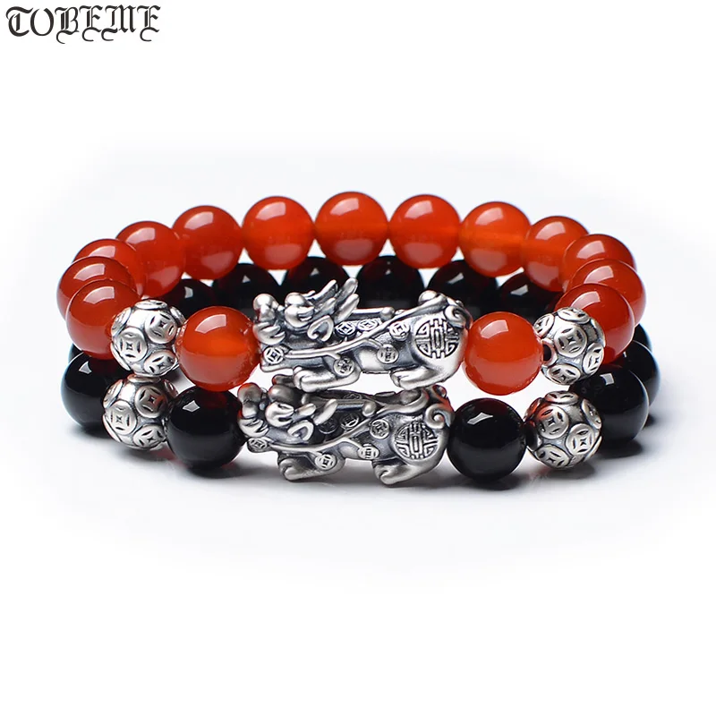 

Handmade 999 Silver Pixiu Bracelet 3D Silver Wealth Pixiu Beaded Bracelet Good Luck Bracelet Lover's Jewelry Gift