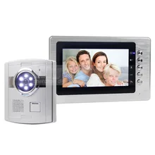 DIYSECUR 7 “TFT LCD Video Puerta Del Timbre Intercomunicadores Telefónicos 1 1 LED de La Cámara de Seguridad Del Monitor