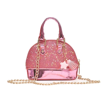 

AUAU Little Girls' Sequins Handbags Princess Crossbody Bag Mini Satchel Gifts For Girls Toddler Kids (Pink)